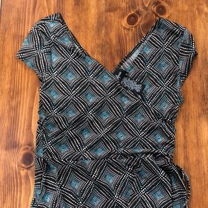 Brown and blue dress